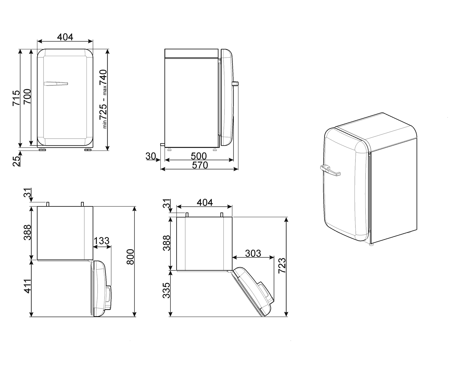 Купить Холодильник SMEG FAB5LCR3 — Фото 2