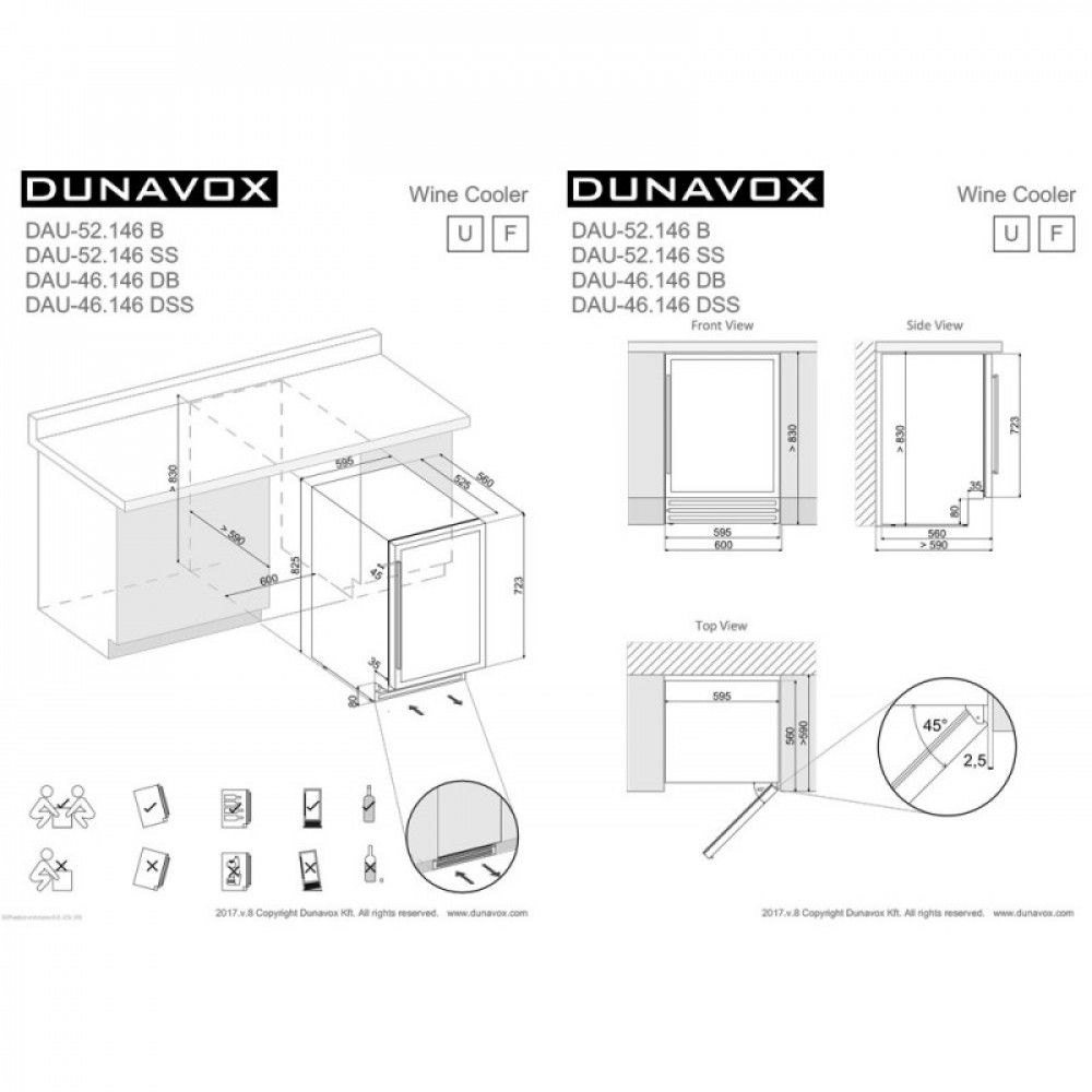 Купить Встраиваемый винный шкаф DUNAVOX DAU-46.146DW — Фото 2