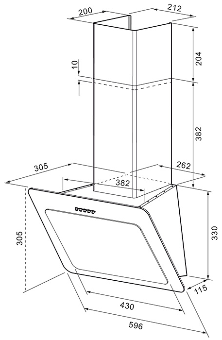 Купить Наклонная вытяжка KRONA LIVA 600 white S — Фото 2