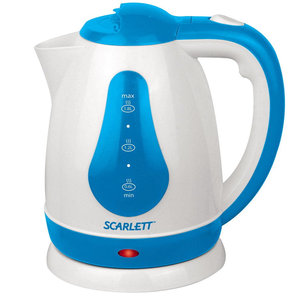 Чайник Scarlett  SC-EK18P29 белый/голубой																		 — описание, фото, цены в интернет-магазине PT Stores