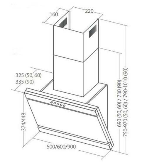 Купить Наклонная вытяжка AKPO WK-4 Kastos eco 50 см. белый — Фото 2
