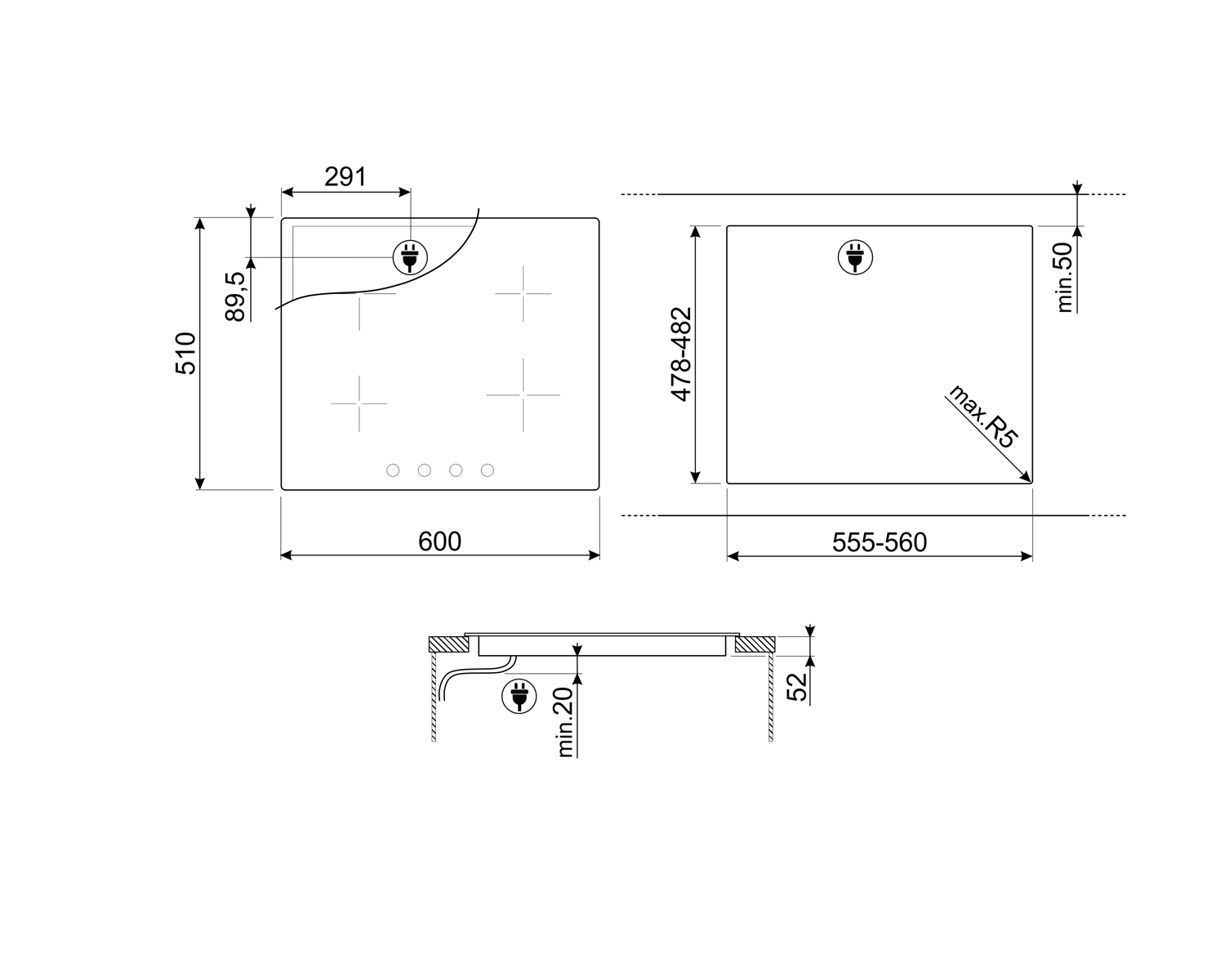 Купить Индукционная варочная панель Smeg SI364BM — Фото 2