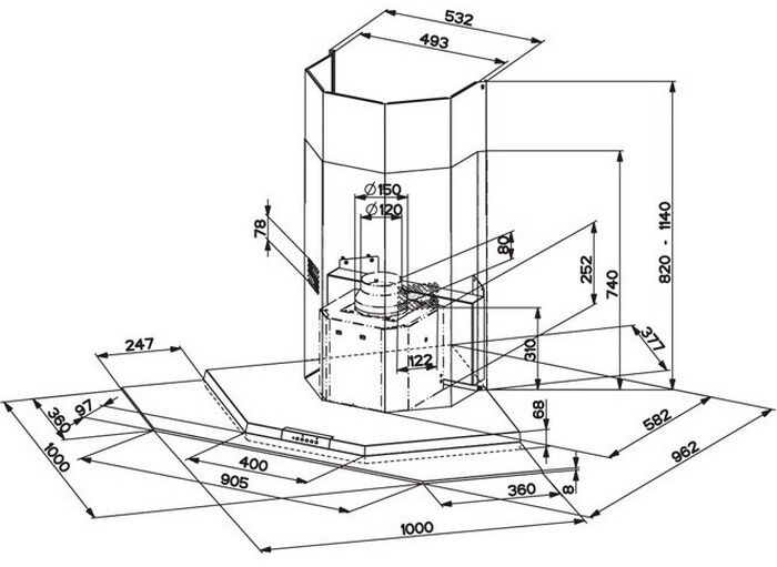 Купить Купольная вытяжка FABER PREMIO ANGOLO/SP EV8 LED X/V A100 — Фото 2