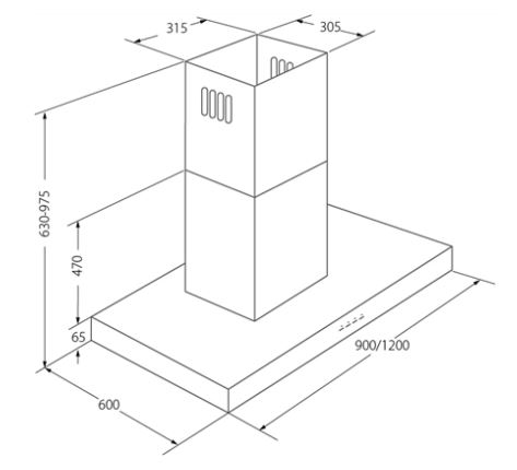Купить Островная вытяжка AKPO WK-9 Исла Феникс гласс 120 см. черный — Фото 2