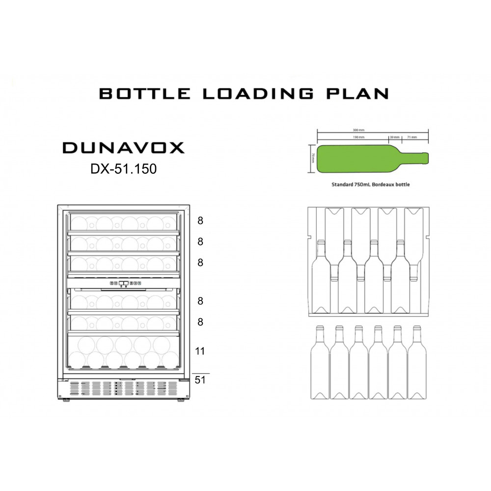Купить Встраиваемый винный шкаф DUNAVOX DX-51.150DBK/DP — Фото 2