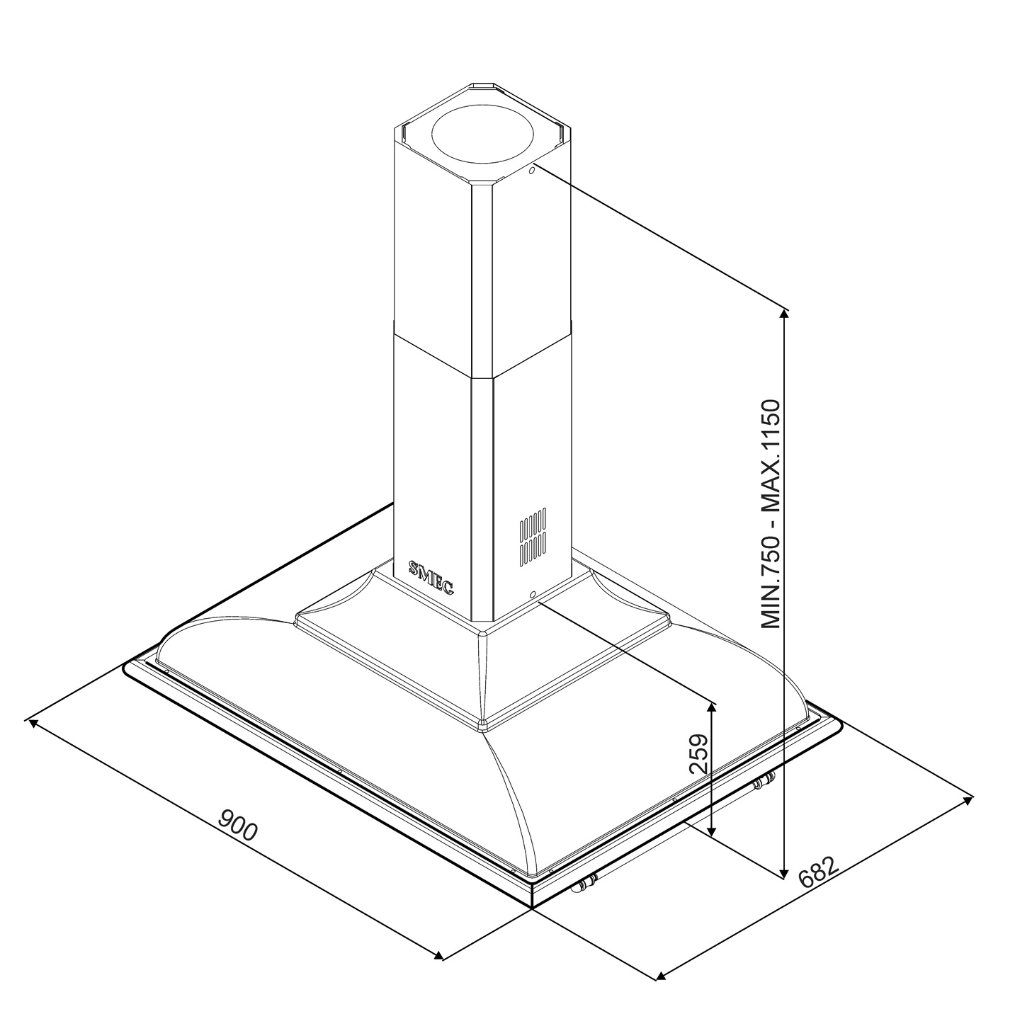 Купить Островная вытяжка SMEG KCI19POE — Фото 2