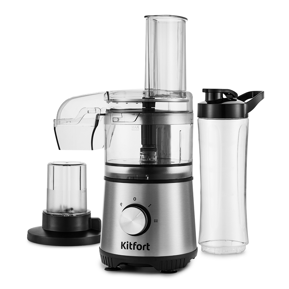 Кухонный комбайн Kitfort КТ-1386 серебристо/черный																		 — описание, фото, цены в интернет-магазине PT Stores