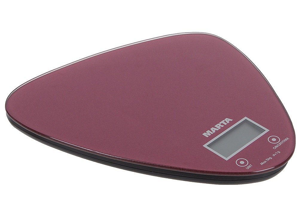 Кухонные весы MARTA MT-1632 красный																		 — описание, фото, цены в интернет-магазине PT Stores