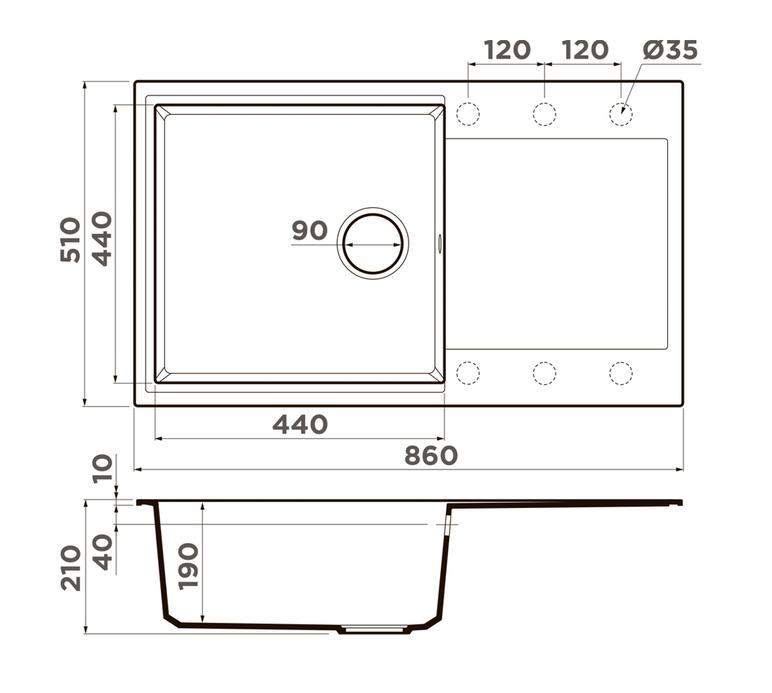 Купить Мойка OMOIKIRI Daisen 86-GR Artgranit/leningrad grey — Фото 2