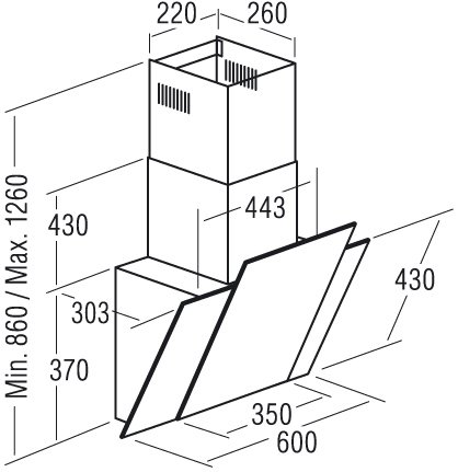 Купить Наклонная вытяжка CATA CERES 600 CG — Фото 2