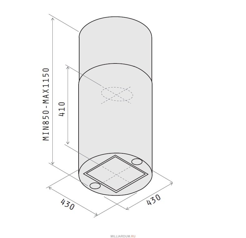 Купить Островная вытяжка JET AIR PIPE ISLAND BL/A/43 — Фото 2