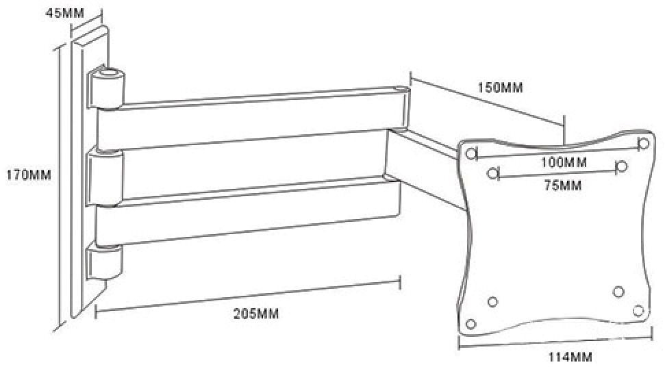 Купить Кронштейн ARM MEDIA LCD-7101 серебристый 10"-26" — Фото 2