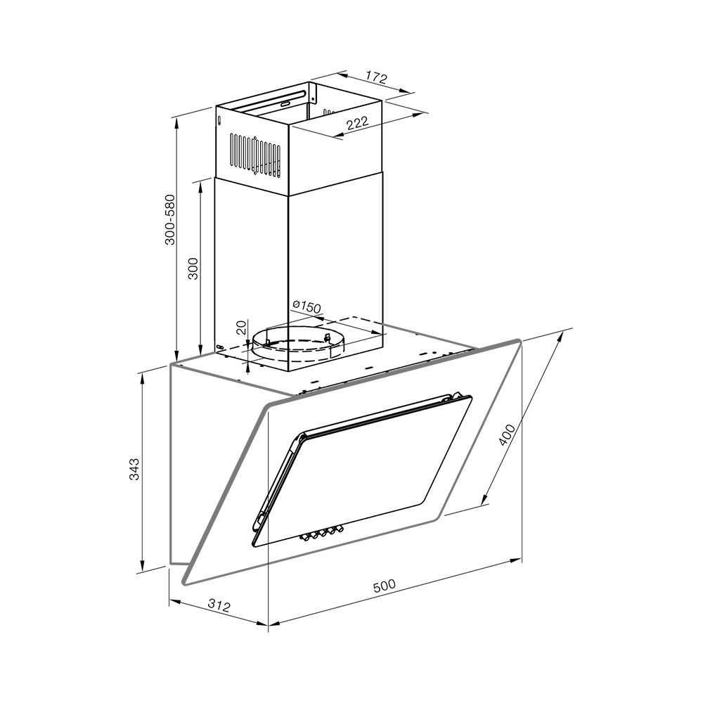 Купить Наклонная вытяжка GRAUDE DHE 50.1 W — Фото 2