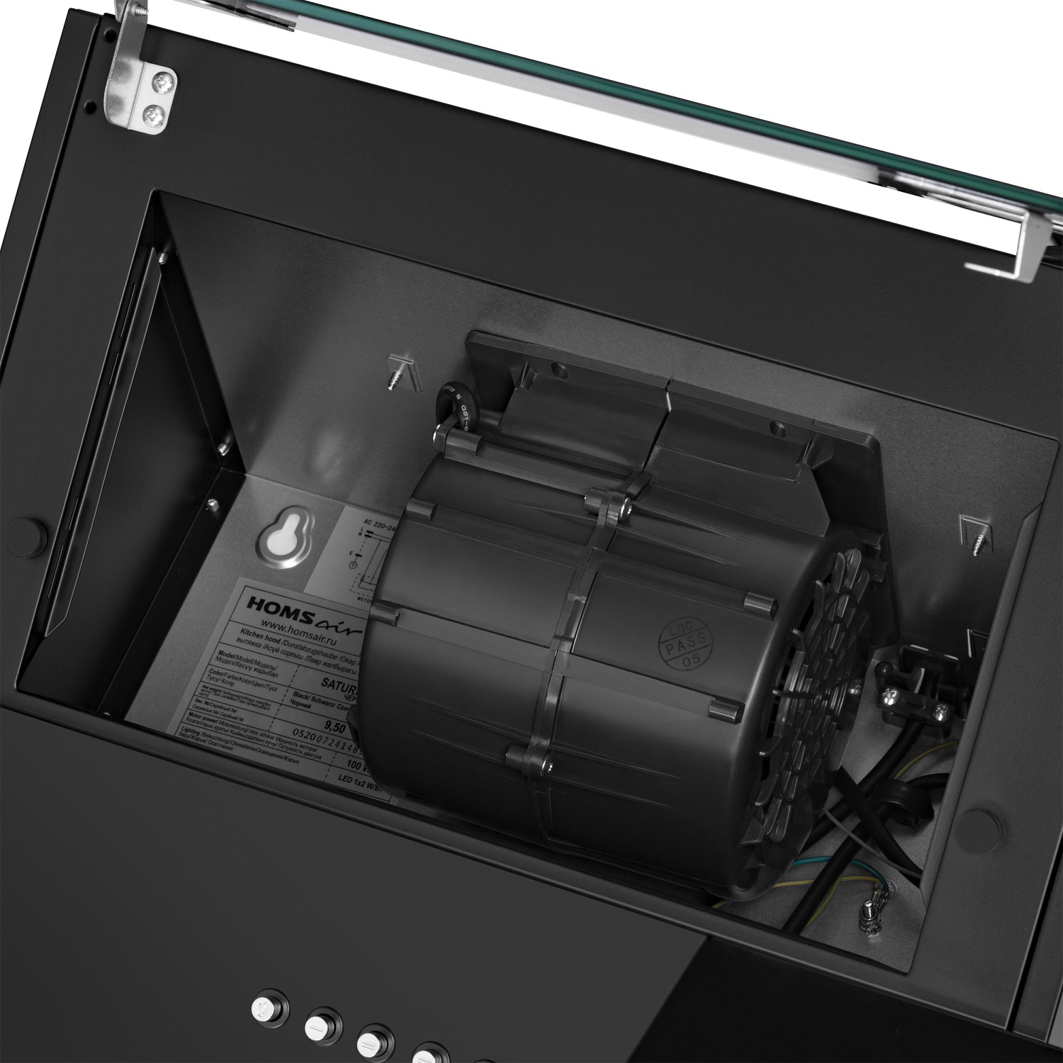 Купить Наклонная вытяжка HOMSair SATURN PUSH 60 черный — Фото 8