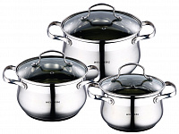 WELLBERG 22483 WB Набор кастрюль 6 пр.,нжс, 5-ти слойное индукционное дно