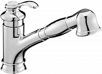 Jacob Delafon E76091-CP FAIRFAX Смеситель для кухни на одно отверстие с вращающимся, выдвижным изливом на два режи