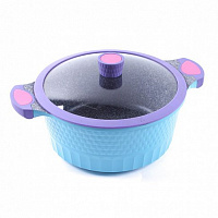 ENDEVER Кастрюля с крышкой Aquarelle-284 blue, литой алюминий