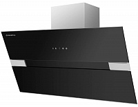 Наклонная вытяжка MAUNFELD MERSEY 90 нержавейка/черное стекло