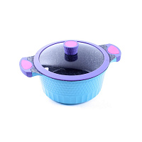 ENDEVER Кастрюля с крышкой Aquarelle-243 blue, литой алюминий